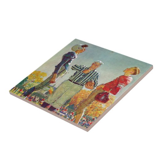 Coin Toss von Norman Rockwell Fliese (Seite)