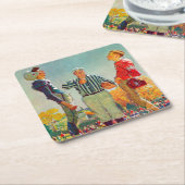 Coin Toss von Norman Rockwell Rechteckiger Pappuntersetzer (angewinkelt)