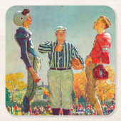 Coin Toss von Norman Rockwell Rechteckiger Pappuntersetzer (Vorderseite)