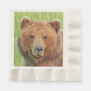 Coined Luncheon napkin w/ grizzlybär Serviette