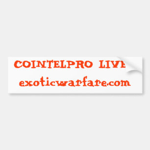 COINTELPRO LEBEN! exoticwarfare.com Autoaufkleber