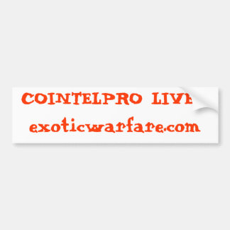 COINTELPRO LEBEN! exoticwarfare.com Autoaufkleber