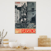 Coire, Visitez les Grisons, Reiseplakat Poster (Küche)