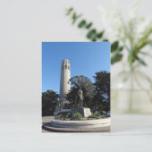 Coit Tower & Columbus Statue #1 Postcard Postkarte (Stehend Vorderseite)
