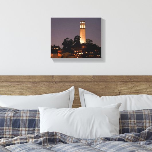Coit Tower in der Nacht Leinwanddruck (Insitu (Schlafzimmer))