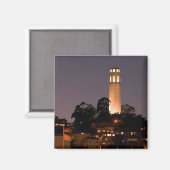 Coit Tower in der Nacht Magnet (Vorderseite/Rückseite)