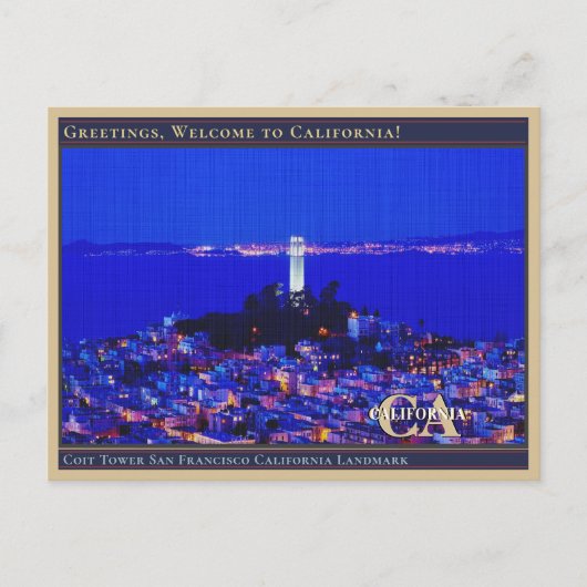 Coit Tower San Francisco California Sehenswürdigke Postkarte (Vorderseite)