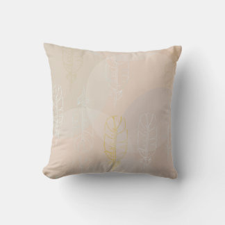 Cojín con diseño de plumas y círculos. kissen