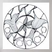 Cojín diseño zen en blanco y negro poster (Vorne)