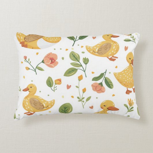 Cojín infantil con patitos y flores dekokissen (Vorderseite)