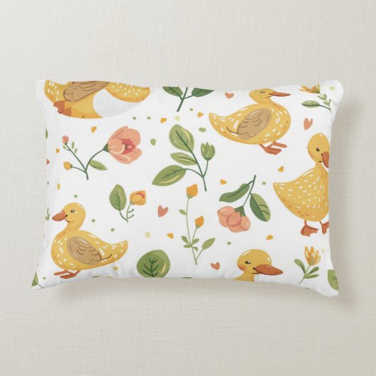 Cojín infantil con patitos y flores dekokissen (Rückseite)