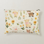 Cojín infantil de granja con animalitos y flores dekokissen (Rückseite)