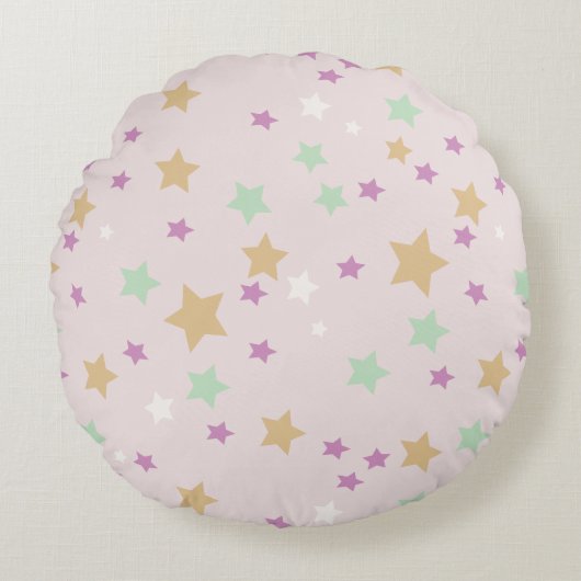 Cojín redondo con diseño de estrellas. rundes kissen (Vorderseite)