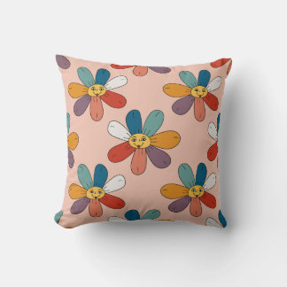 Cojín Retro Flor Sonriente Estilo 70s – Diseño Psi Kissen