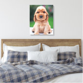 Coker Spaniel Welpe Leinwanddruck (Insitu (Schlafzimmer))