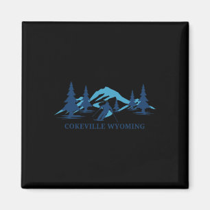 Cokeville Wyoming Ski Resort Skifahren Skier Magnet