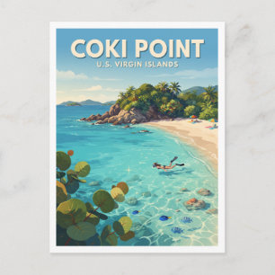 Coki Point Beach Charlotte Amalie Andenken Postkarte