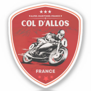 Col d'Allos, französische Alpen Motorrad-Tour Aufkleber