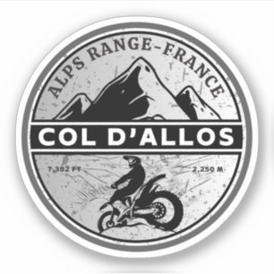 Col d'Allos, französische Alpen Motorrad-Tour Aufkleber