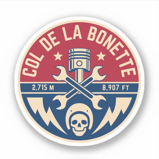 Col de la Bonette - Franz. Aufkleber (Vorderseite)