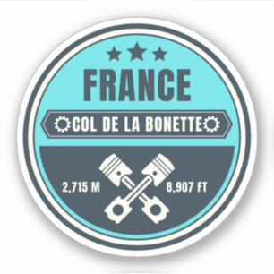 Col de la Bonette französische Alpen Motorrad-Tour Aufkleber