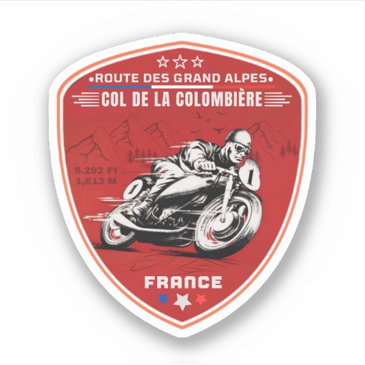 col de la colombiere,franz. alpines aufkleber (Vorderseite)