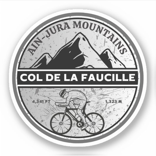 Col de la Faucille - Franz. Fahrradtour Alpes Aufkleber (Vorderseite)