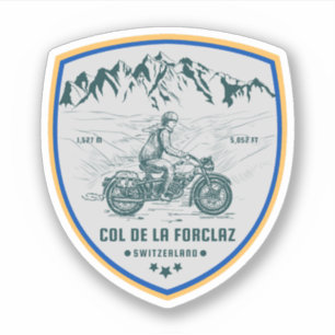 Col de la Forclaz Schweizer Alpen Motorrad-Tour Aufkleber