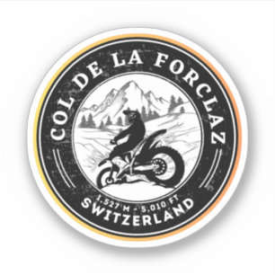Col de la Forclaz Schweizer Alpen Motorrad-Tour Aufkleber