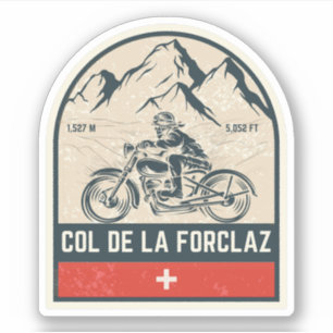 Col de la Forclaz Schweizer Alpen Motorrad-Tour Aufkleber