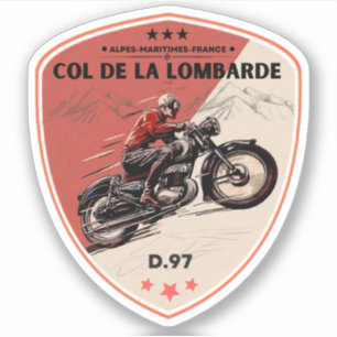 Col de la Lombarde - Franz. Motobike-Tour durch Al Aufkleber