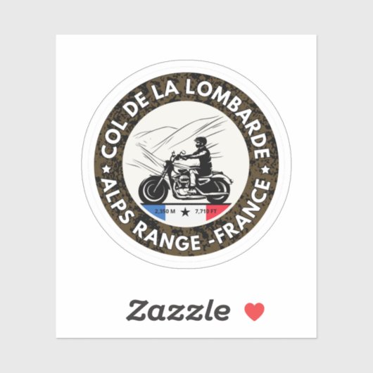 Col de la Lombarde Französisch Alpes Motobike-Gesc Aufkleber (Blatt)
