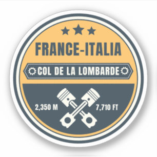 Col de la Lombarde französische Alpen Motorradtour Aufkleber