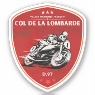 Col de la Lombarde französische Motorradgeschenke  Aufkleber