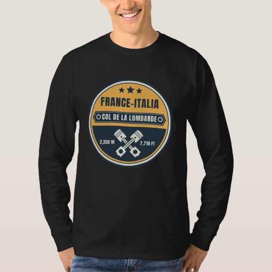 Col de la Lombarde französische Motorradgeschenke T-Shirt (Vorderseite)