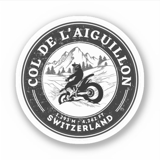Col de l'Aiguillon - Schweizer Alpen - Motorradtou Aufkleber (Vorderseite)