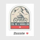 Col de l'Aiguillon - Schweizer Alpen - Motorradtou Aufkleber (Blatt)