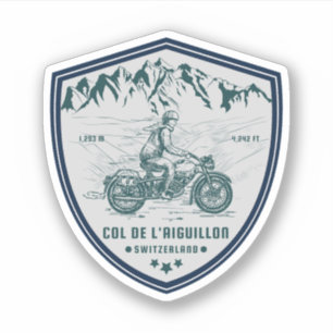Col de l'Aiguillon Schweizer Alpen Motorradtour Aufkleber