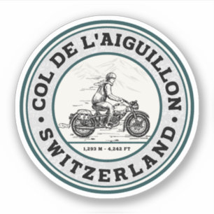 Col de l'Aiguillon Schweizer Alpen Motorradtour Aufkleber