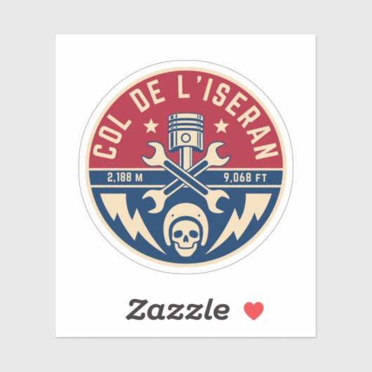 Col de l'Iseran - Franzose Aufkleber (Blatt)