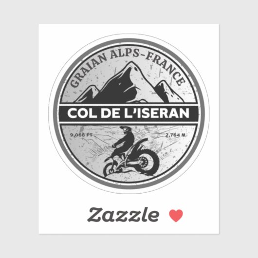 Col de l'Iseran - Franzose Aufkleber (Blatt)