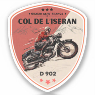 Col de l'Iseran französische Alpen Motorrad-Tour Aufkleber