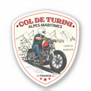 Col de turini, Alpes Maritimes Aufkleber