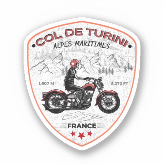 Col de turini, Alpes Maritimes Aufkleber (Vorderseite)