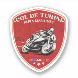 Col de turini, Alpes Maritimes Motorrad sticke Aufkleber