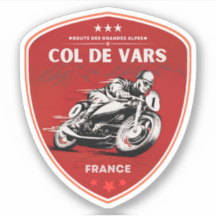 Col de Vars französische Alpen Motorrad-Tour Aufkleber