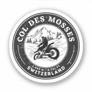Col des Mosses Schweizer Alpen Motorradtour Aufkleber