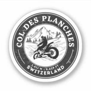 Col des Planches Schweizer Alpen Motorradtour Aufkleber