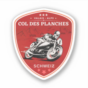 Col des Planches Schweizer Alpen Motorradtour Aufkleber