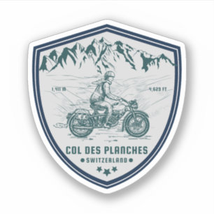 Col des Planches Schweizer Alpen Motorradtour Aufkleber